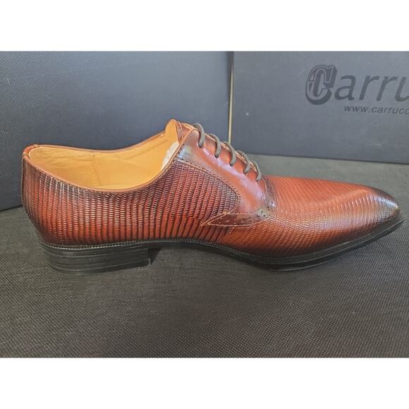 NWB Garrucci Leather Embosset Lizard Leather Loafers Shoes Size 9.5B Cognac main image 2